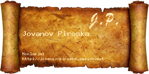 Jovanov Piroska névjegykártya